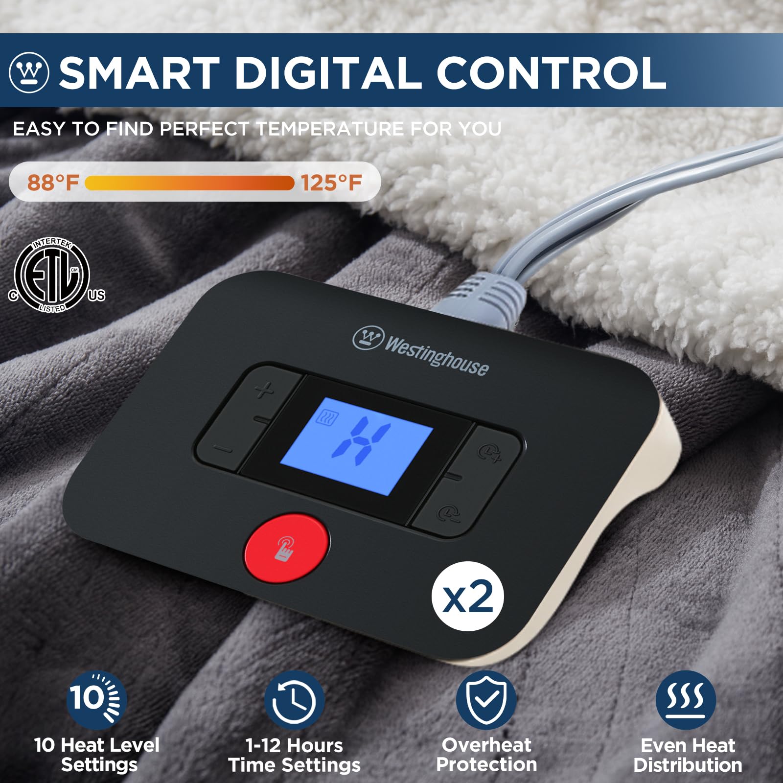 Westinghouse electric blanket queen timer settings for custom warmth duration