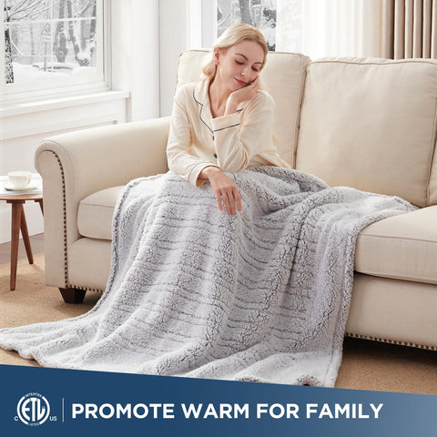 Westinghouse Electric Blanket Throw offers six heat levels for personalized comfort.