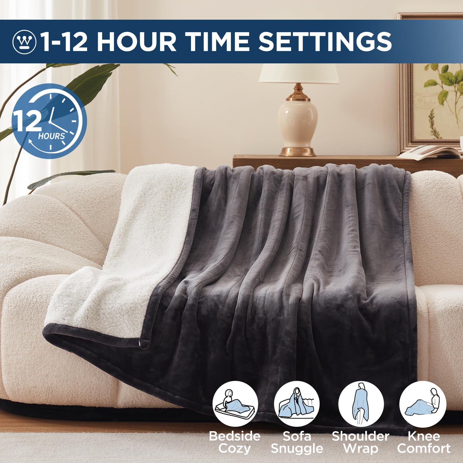Westinghouse electric blanket twin size offers broad coverage on beds.