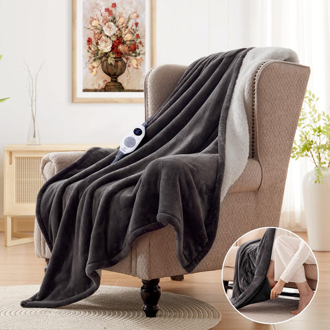 Westinghouse electric throw blanket foot pocket close-up for warm feet during TV time