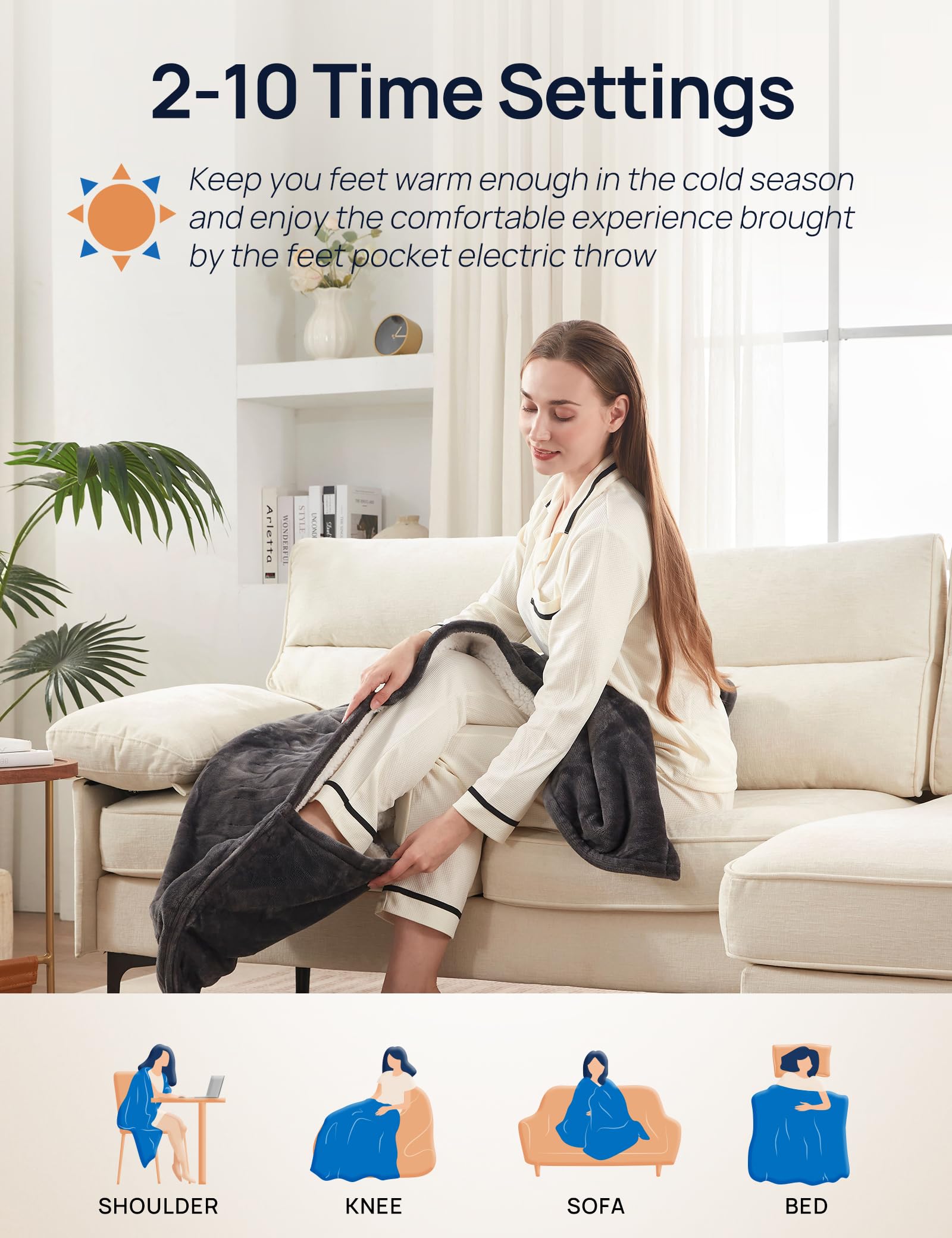 Westinghouse electric throw blanket machine-washable label close-up showing easy care