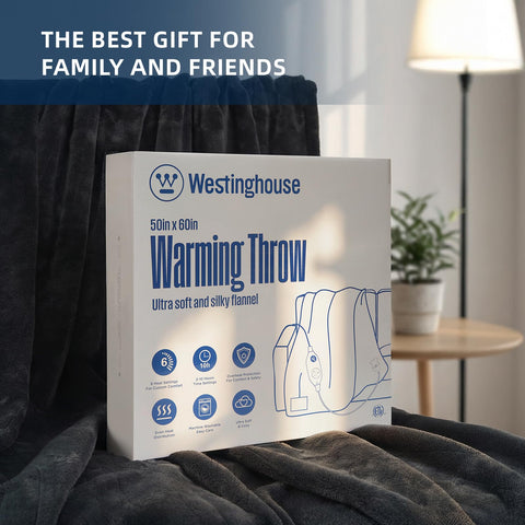 Westinghouse heated blanket throw machine washable for easy care