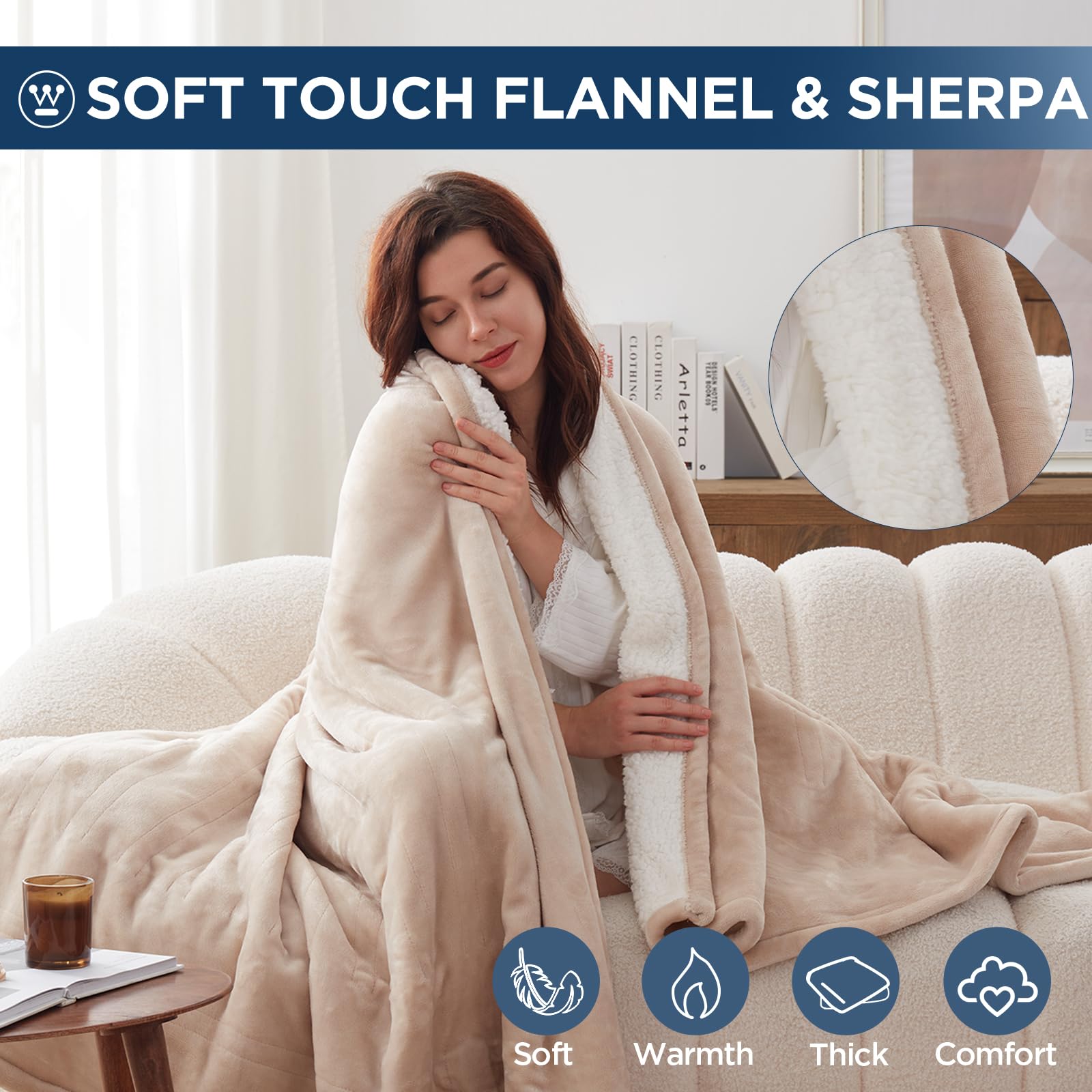 Folded Westinghouse heated throw is easy to store and wash.