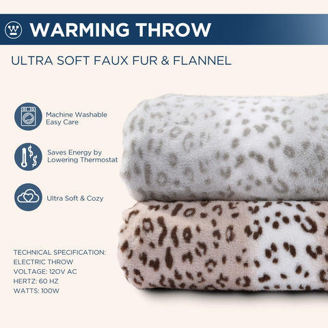 Westinghouse Leopard heated throw with overheat protection feature