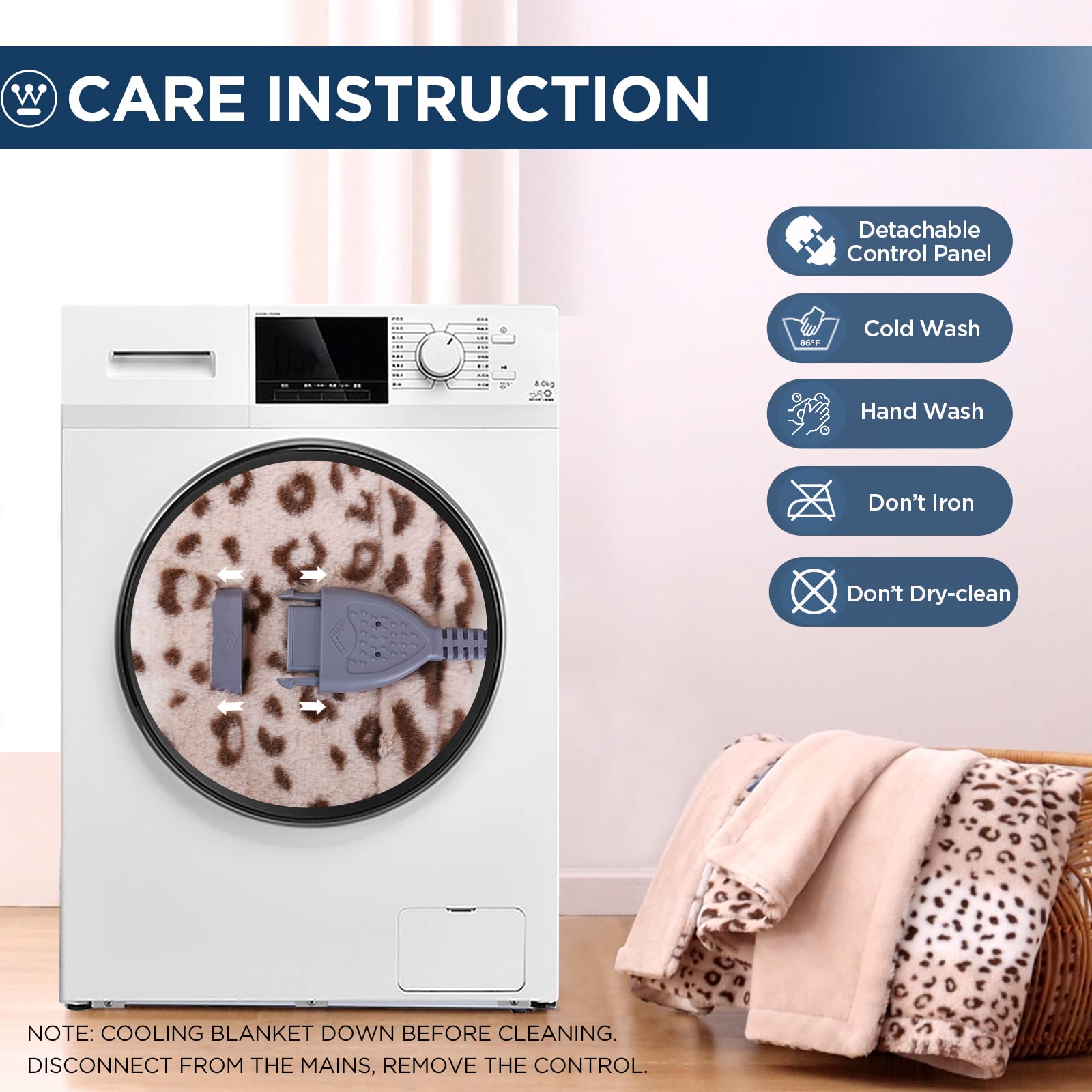 Westinghouse Leopard heated throw six heat levels for customization
