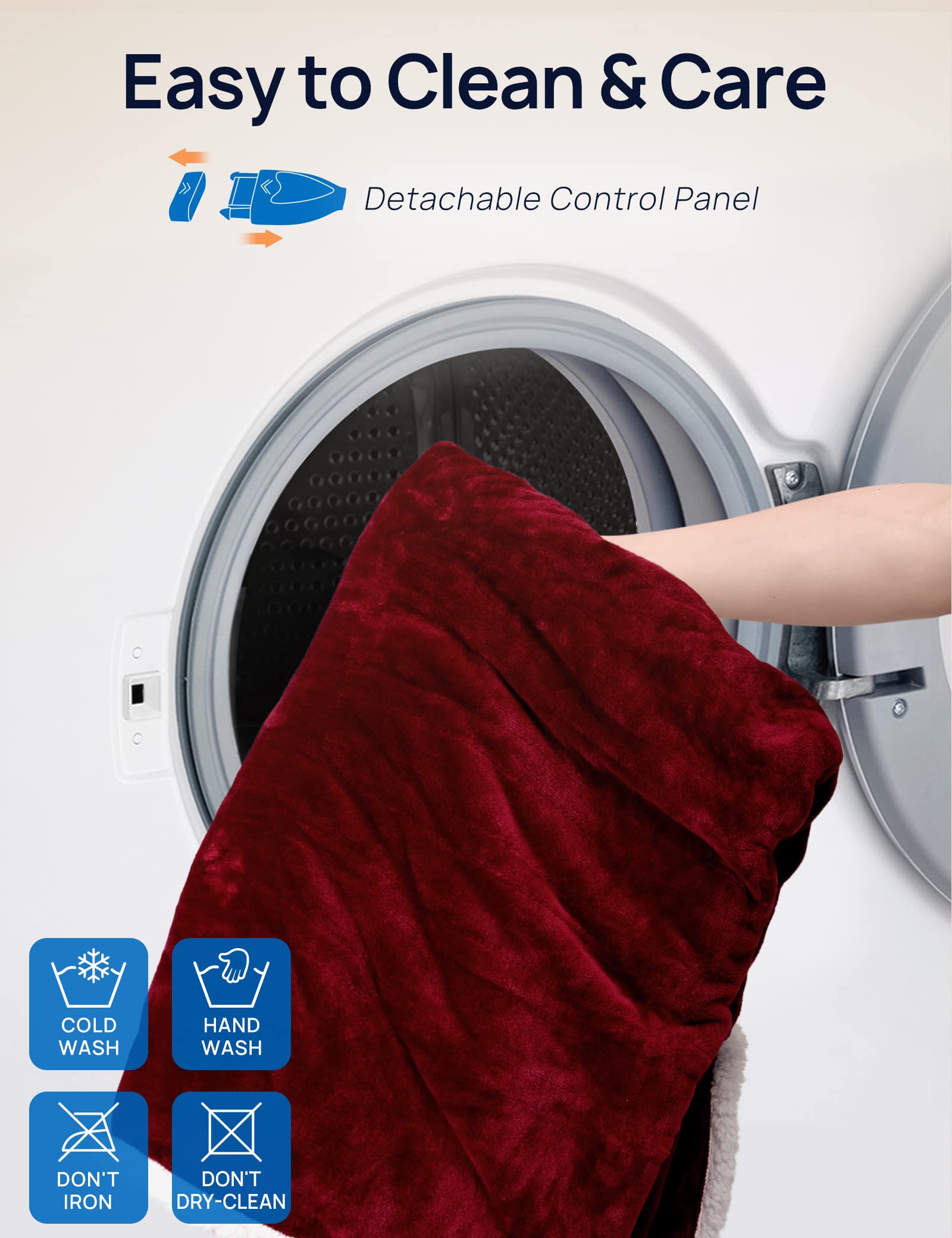 Interior Sherpa lining of Westinghouse snuggle throw in red for plush softness.