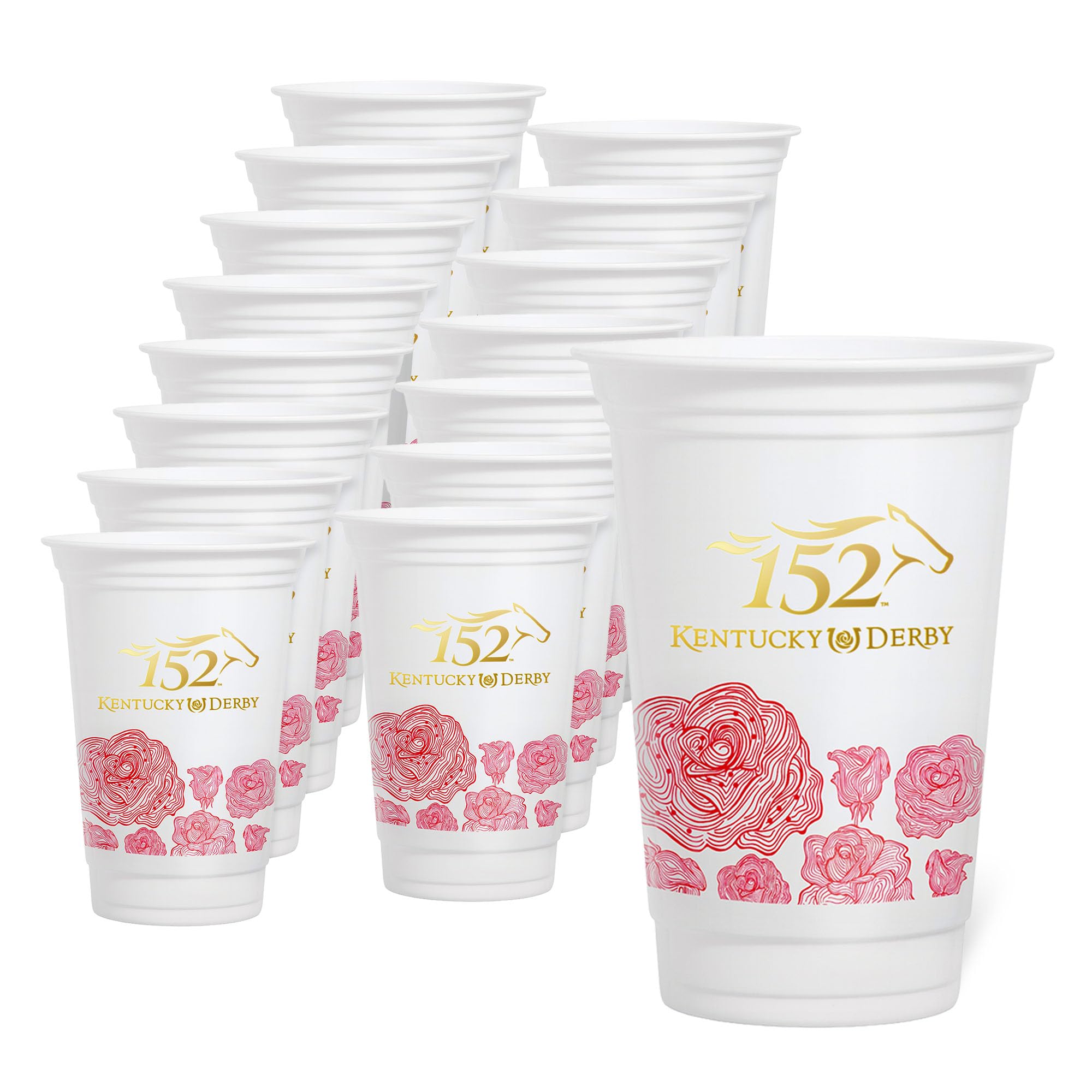 Westrick 16oz Derby cups with double-sided logo, ideal for lively party tables.