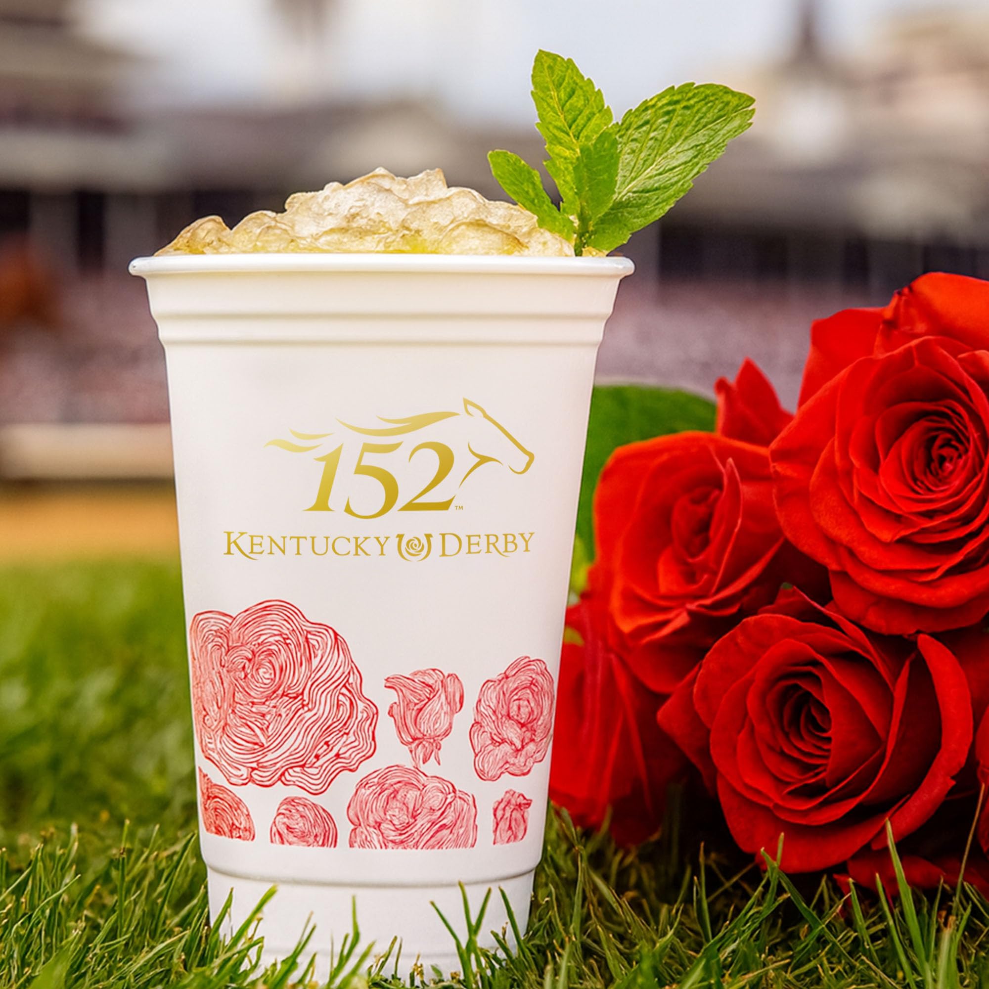 Westrick BPA-free plastic cup for Derby celebration and reuse.