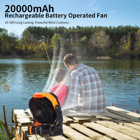 WESTTREE camping fan with double blades delivering boosted airflow outdoors