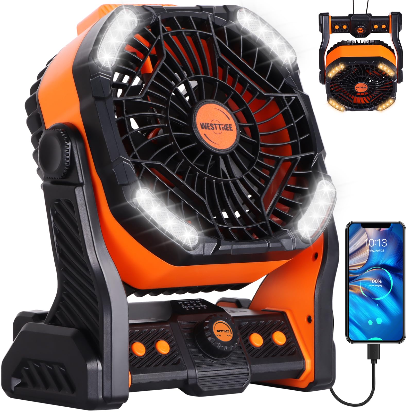 WESTTREE emergency power-bank feature keeps a device charged outdoors