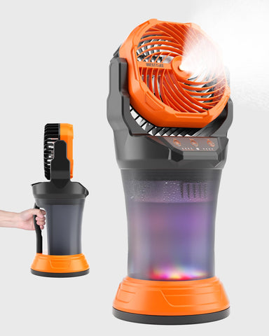 WESTTREE misting fan front view for portable outdoor cooling