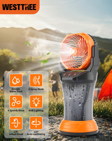 WESTTREE misting fan portable carry handle for easy transport