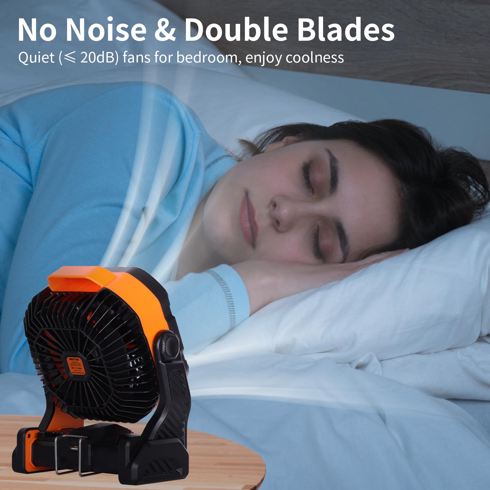 WESTTREE quiet operation of the fan with brushless motor for restful use