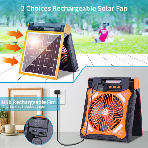 WESTTREE solar panel integrated with the fan for solar charging while camping.