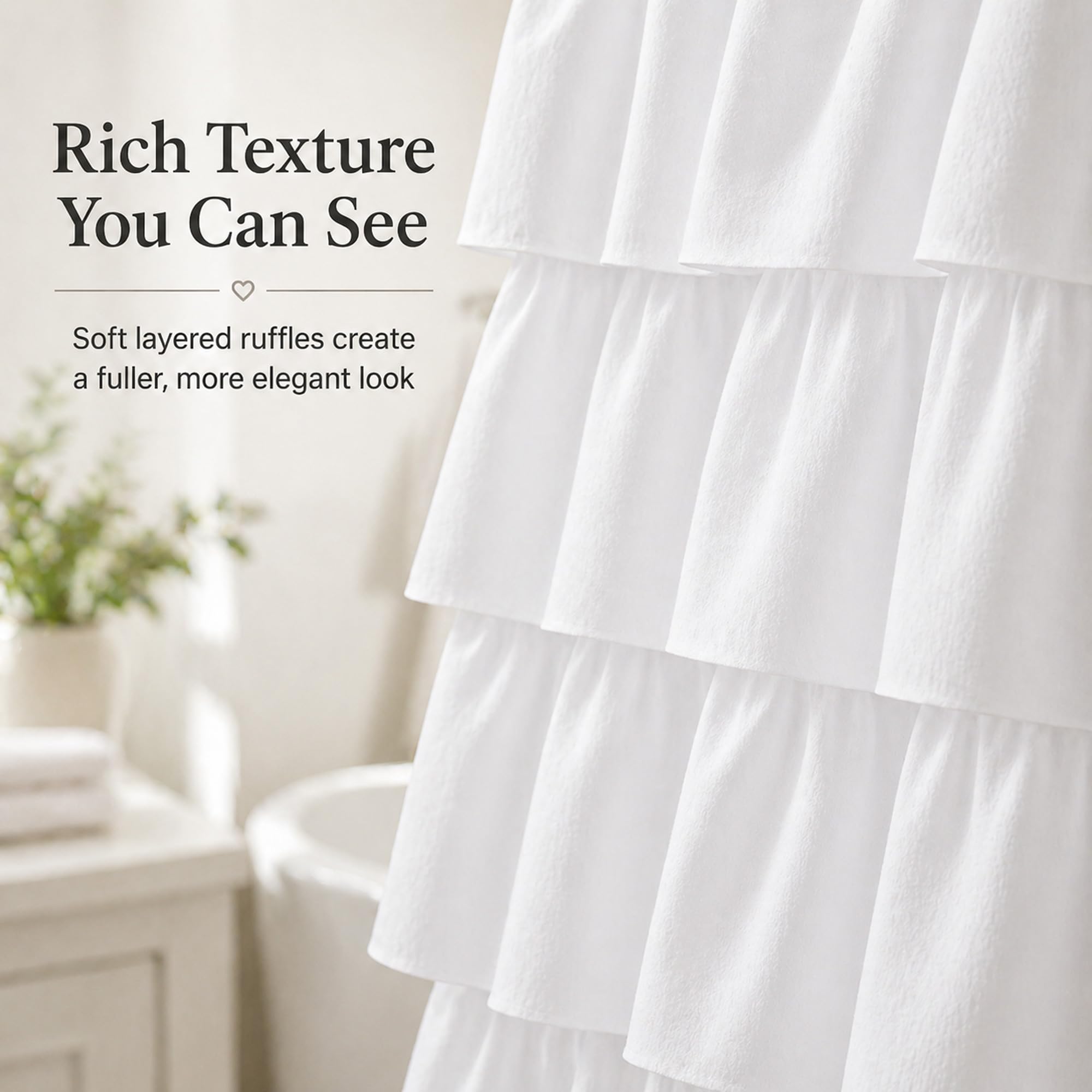 WestWeir double-layer fabric curtain offers privacy with soft drape.