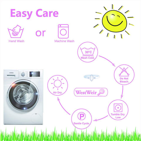WestWeir Easy-care label highlights machine wash and low dry settings.