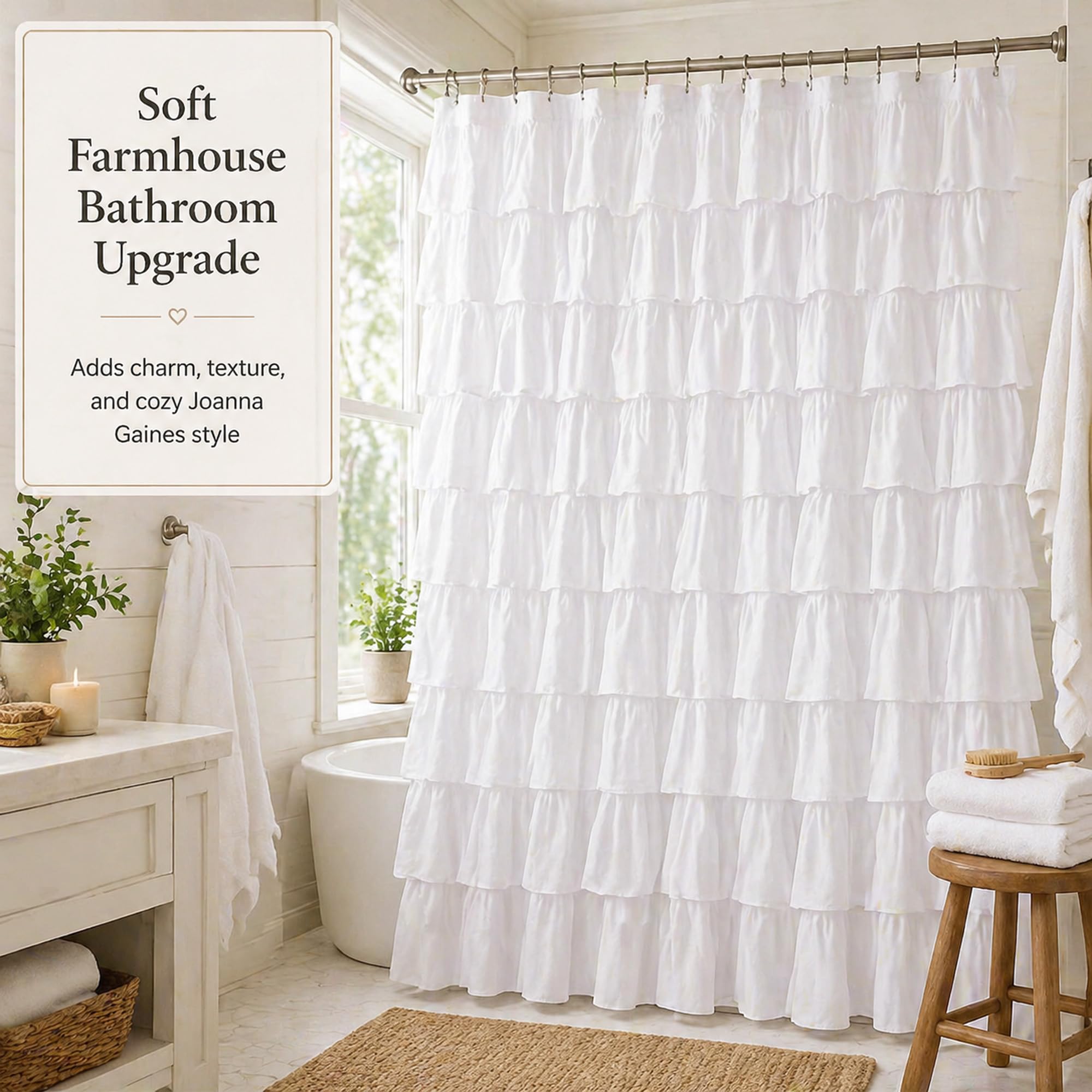 WestWeir soft drape and ruffles create a cozy farmhouse vibe.