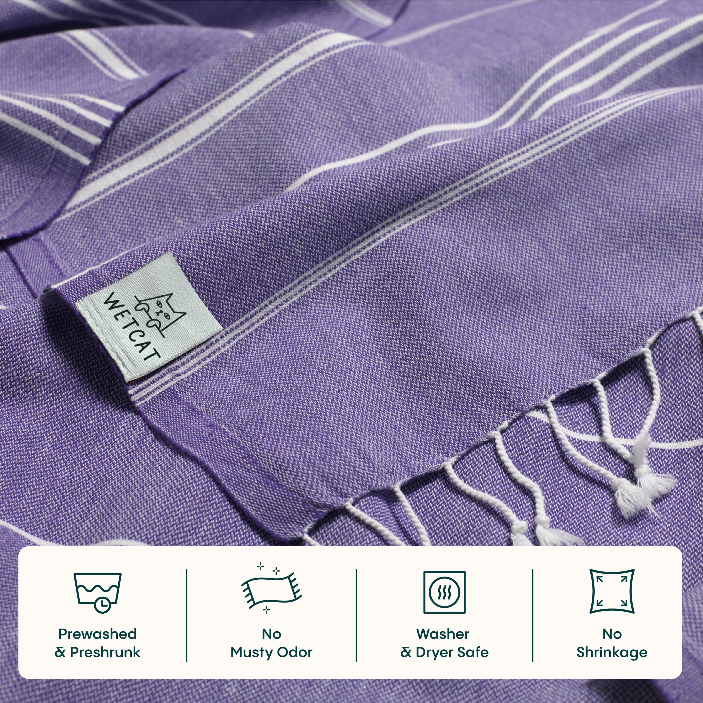 Wetcat Turkish Beach Towel oversize ultra-soft texture close-up.