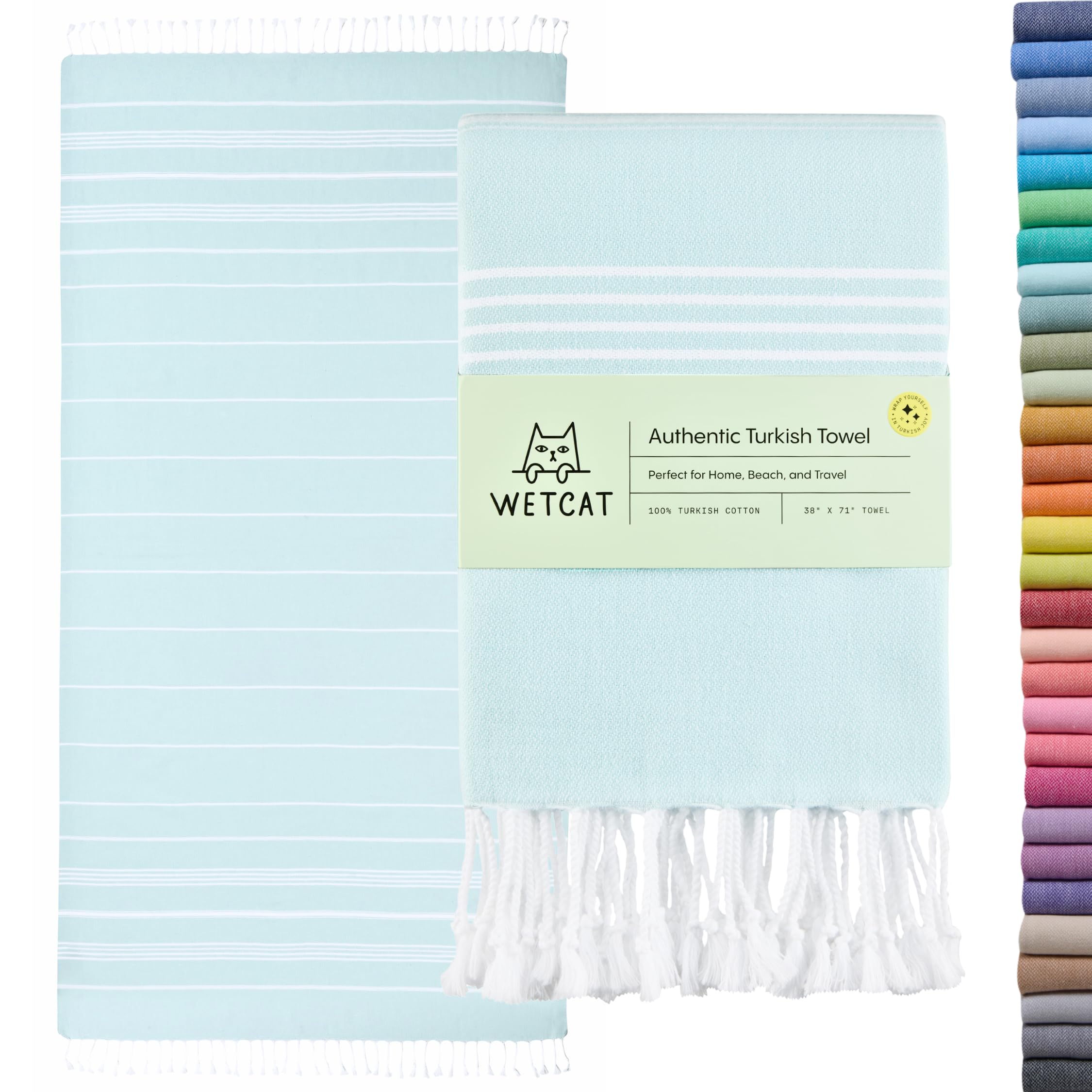 WETCAT Turkish towel oversized 38x71 for beach lounging and drying