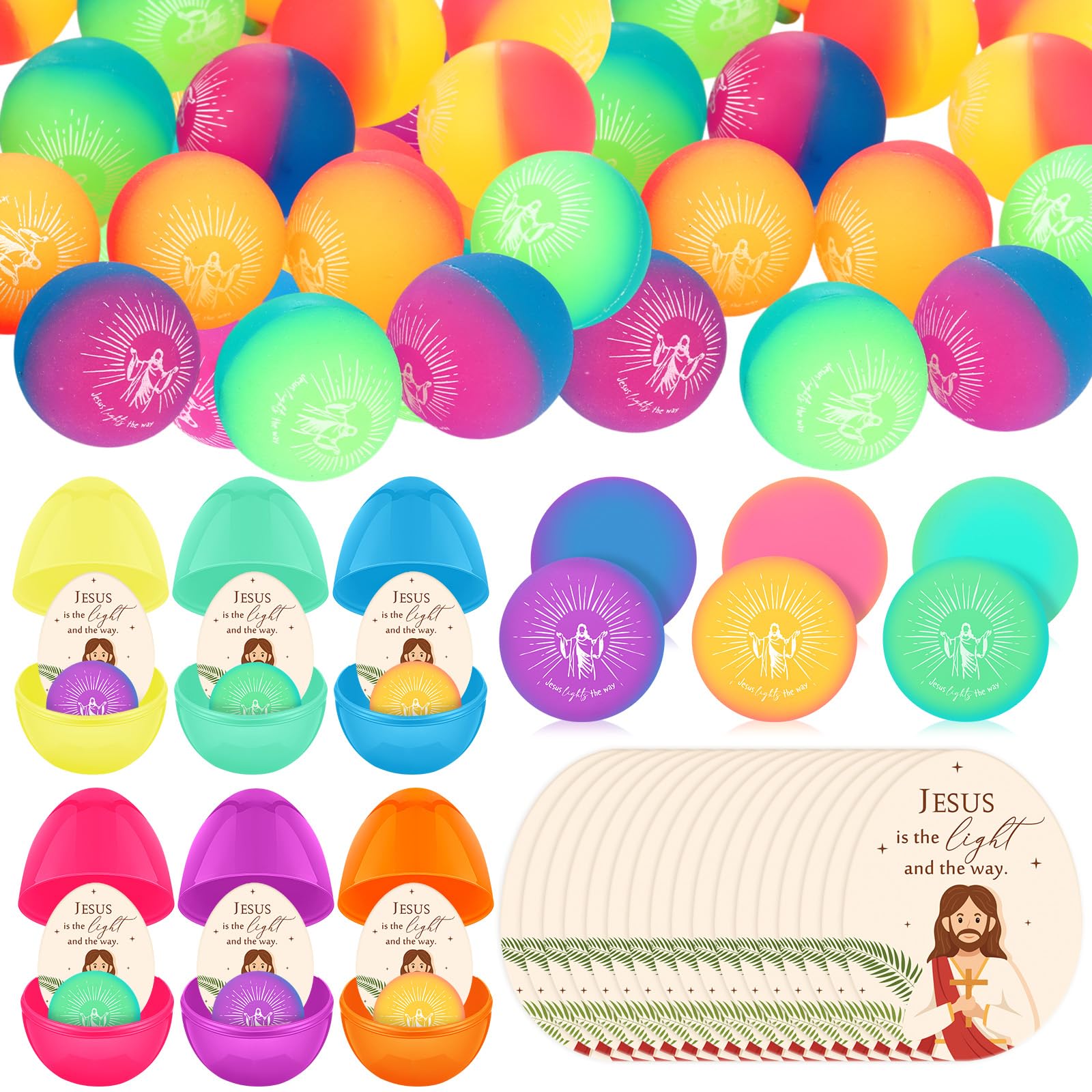 Wettarn Christian Easter eggs 36-set for colorful Easter egg hunts.