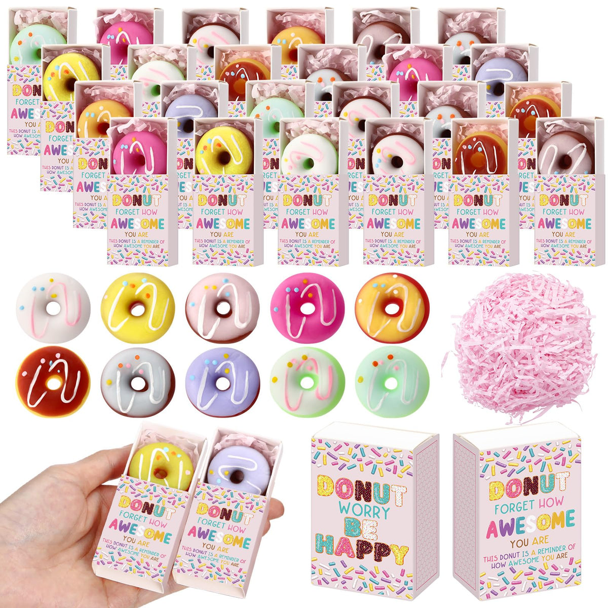 Wettarn donut stress ball in multicolor set for desk stress relief