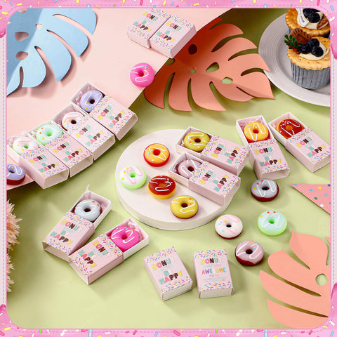 Wettarn gift box with donut message 'donut worry be happy' for coworker gift
