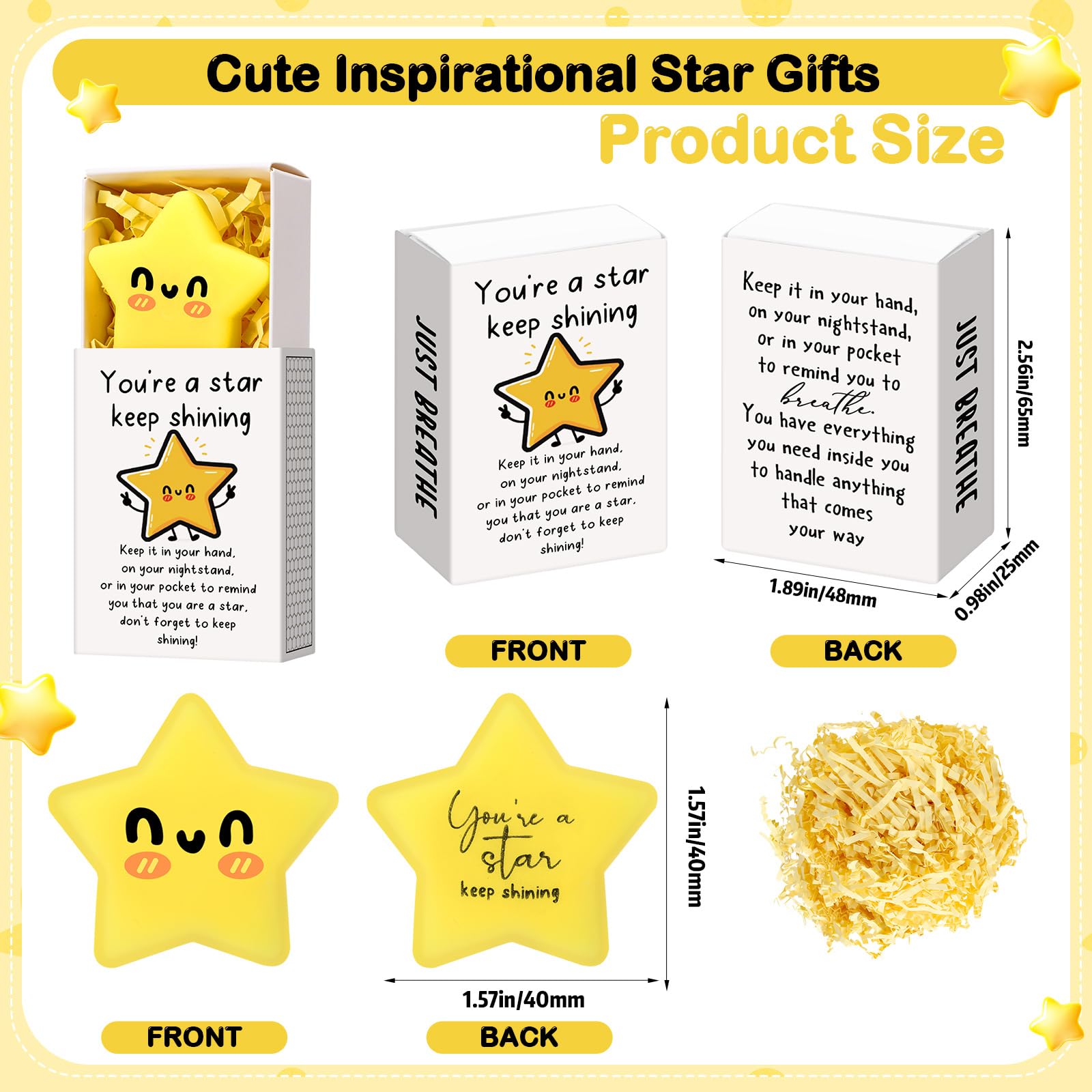 Wettarn gift box with raffia and star stress ball for gifting and appreciation.