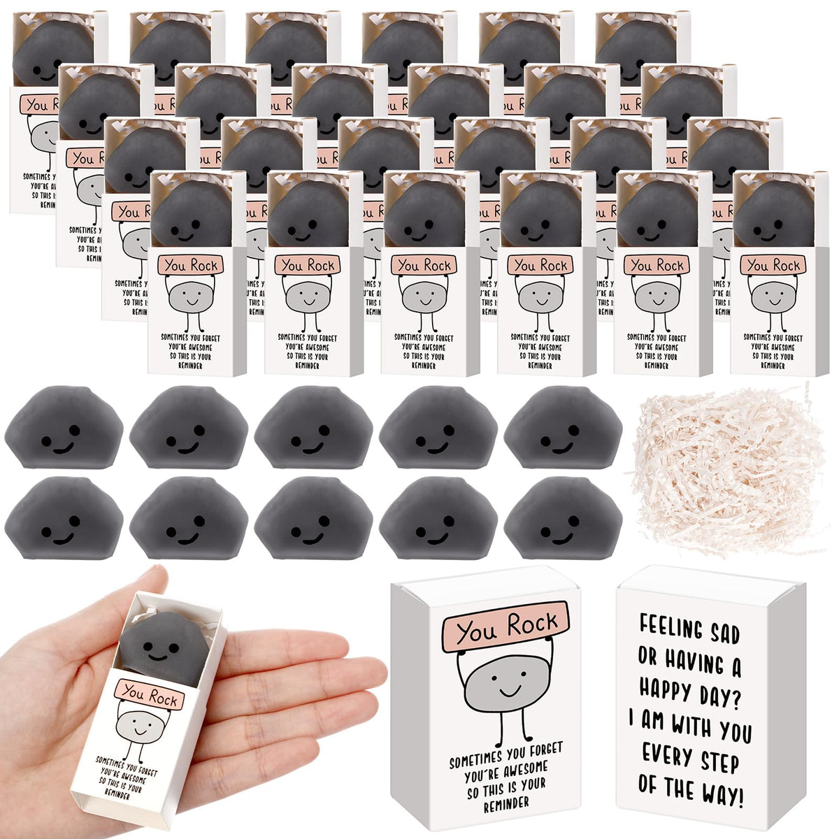 Wettarn rock stress ball close-up shows soft TRP rubber for tactile stress relief.