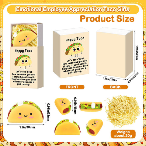 Wettarn taco stress ball inside gift box ready for gifting at events.
