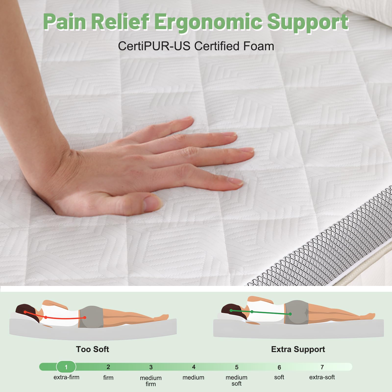 WEUP bamboo charcoal foam core for breathable, fresh sleep