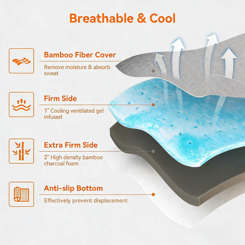 WEUP 3in cooling gel foam layer provides cooler, refreshed sleep.