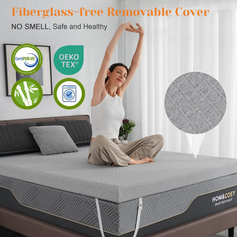 WEUP removable bamboo cover with easy zipper for simple washing.