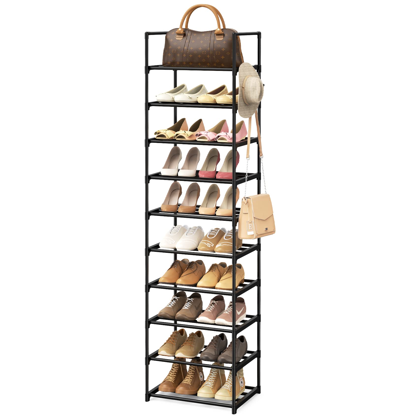 WEXCISE narrow shoe rack in entryway stores up to 24 pairs.