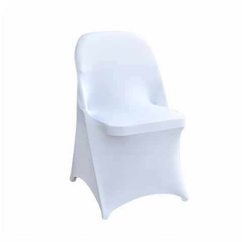 Wexninaz white folding chair cover, packaging image, ready to elevate wedding and event decor.