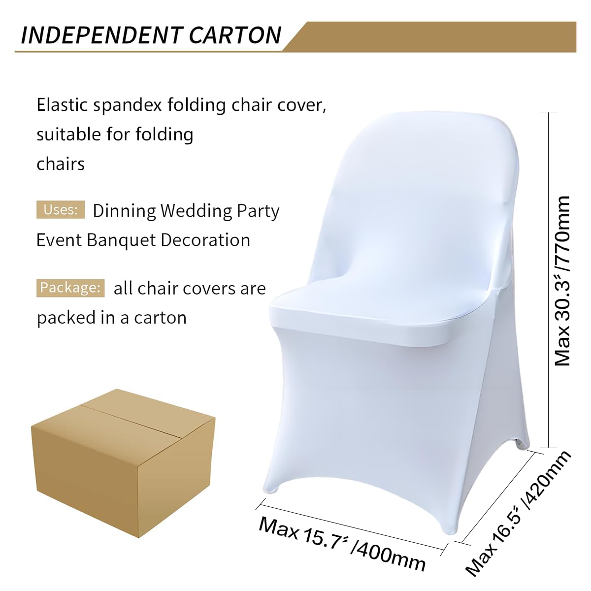 Wexninaz reusable chair cover offers cost-effective decoration for multiple events.
