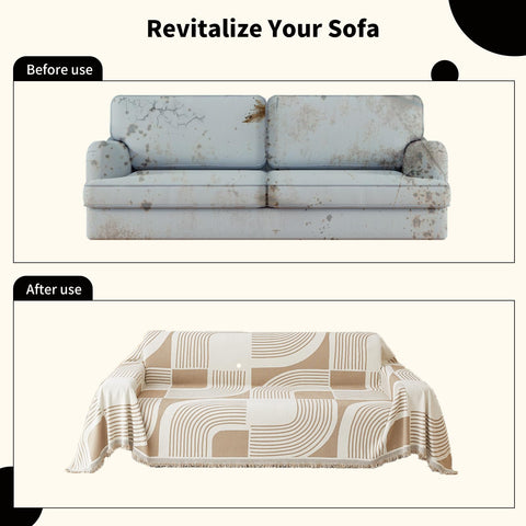WEYOND multi-use couch cover used as bedspread or tablecloth