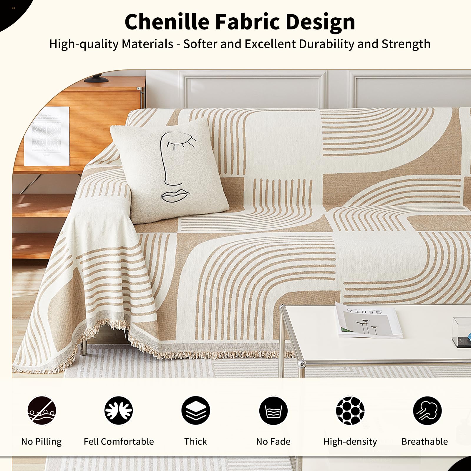 WEYOND Boho Couch Cover versatile use as bedspread or tablecloth.