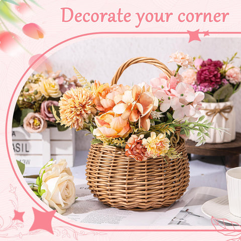 Weysat adjustable-handle wicker basket supports versatile storage.
