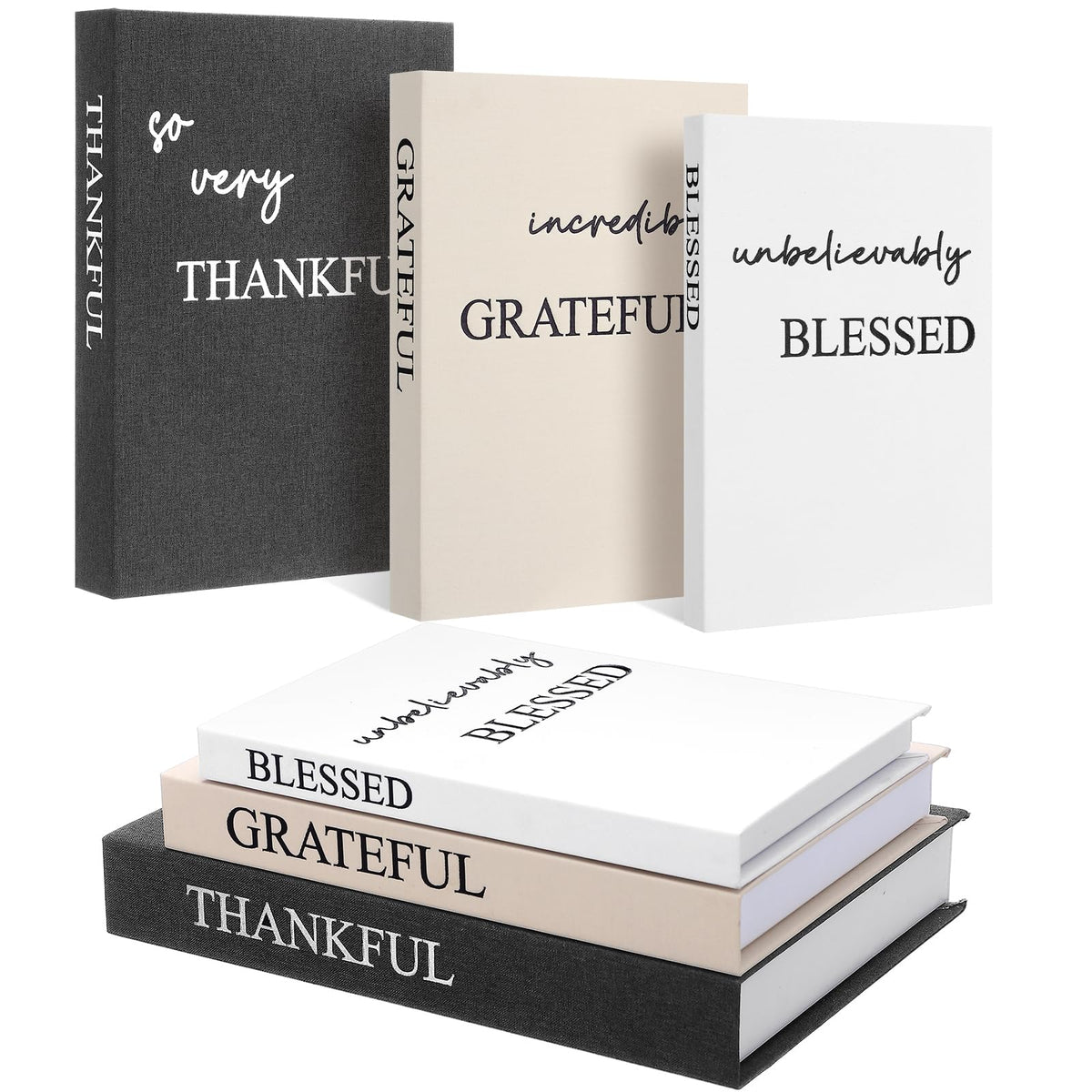Weysat dark gray decorative book adds neutral warmth to coffee tables