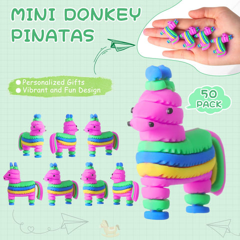 Weysat donkey pinata figurine rainbow hue ideal for treasure hunts and party favors.