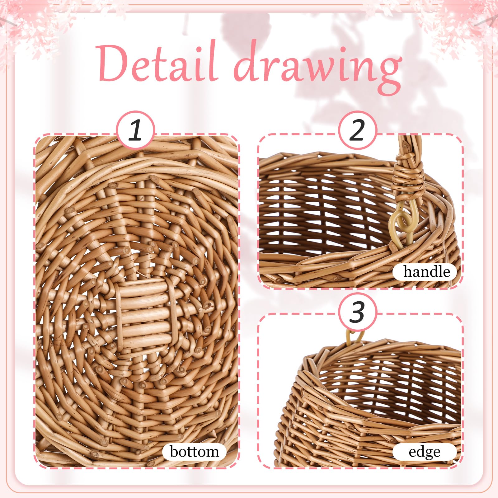 Weysat hand-held flower basket adds decorative flair to decor.