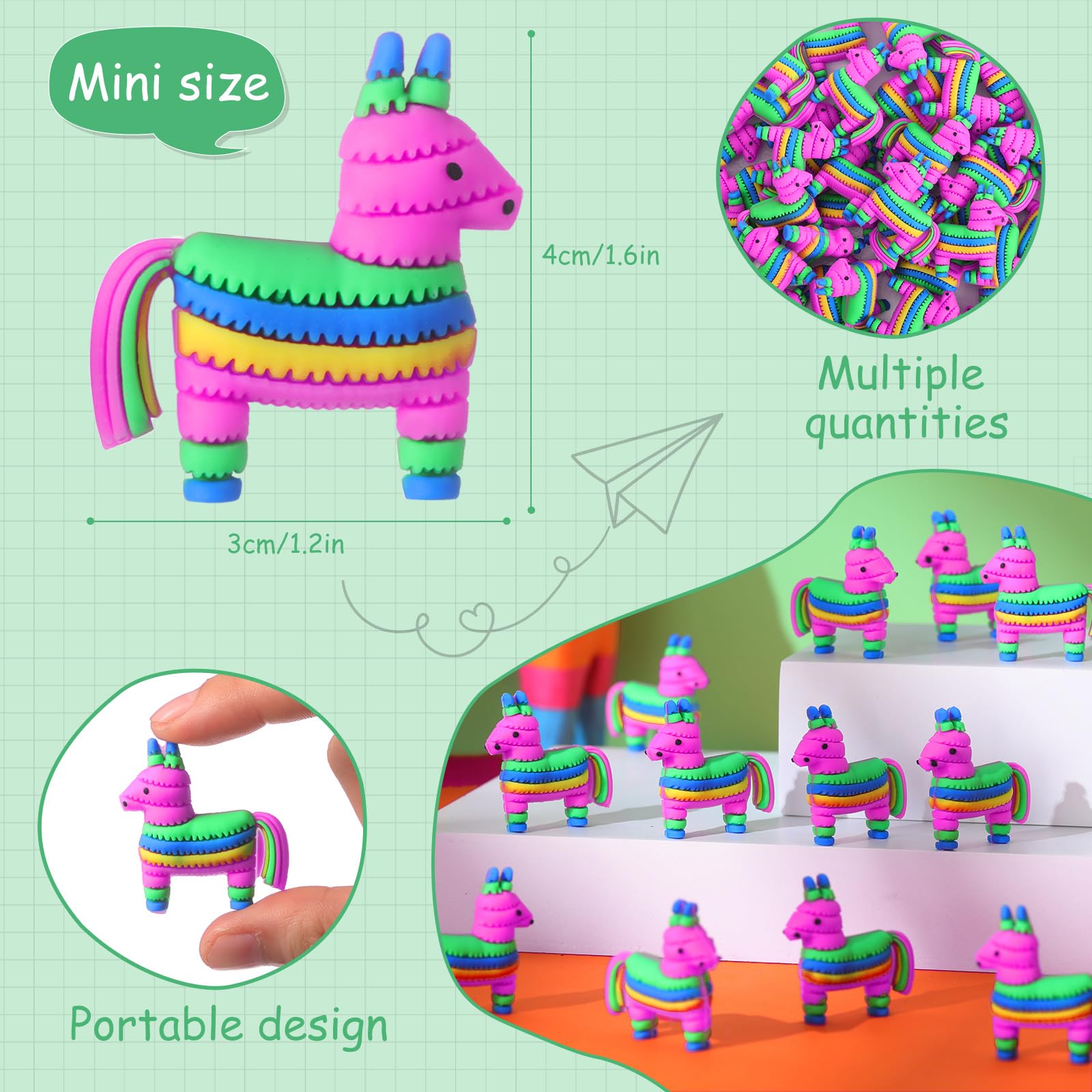 Weysat rainbow donkey pinata figurine brightens celebrations and serves as a playful game prop.