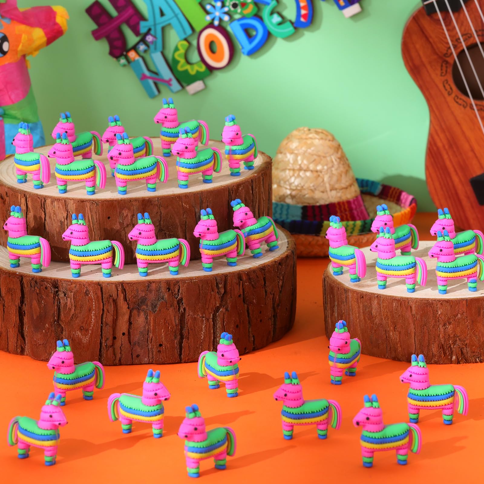 Weysat rainbow pinata donkey figurine brings festive charm to Mexican-themed celebrations.