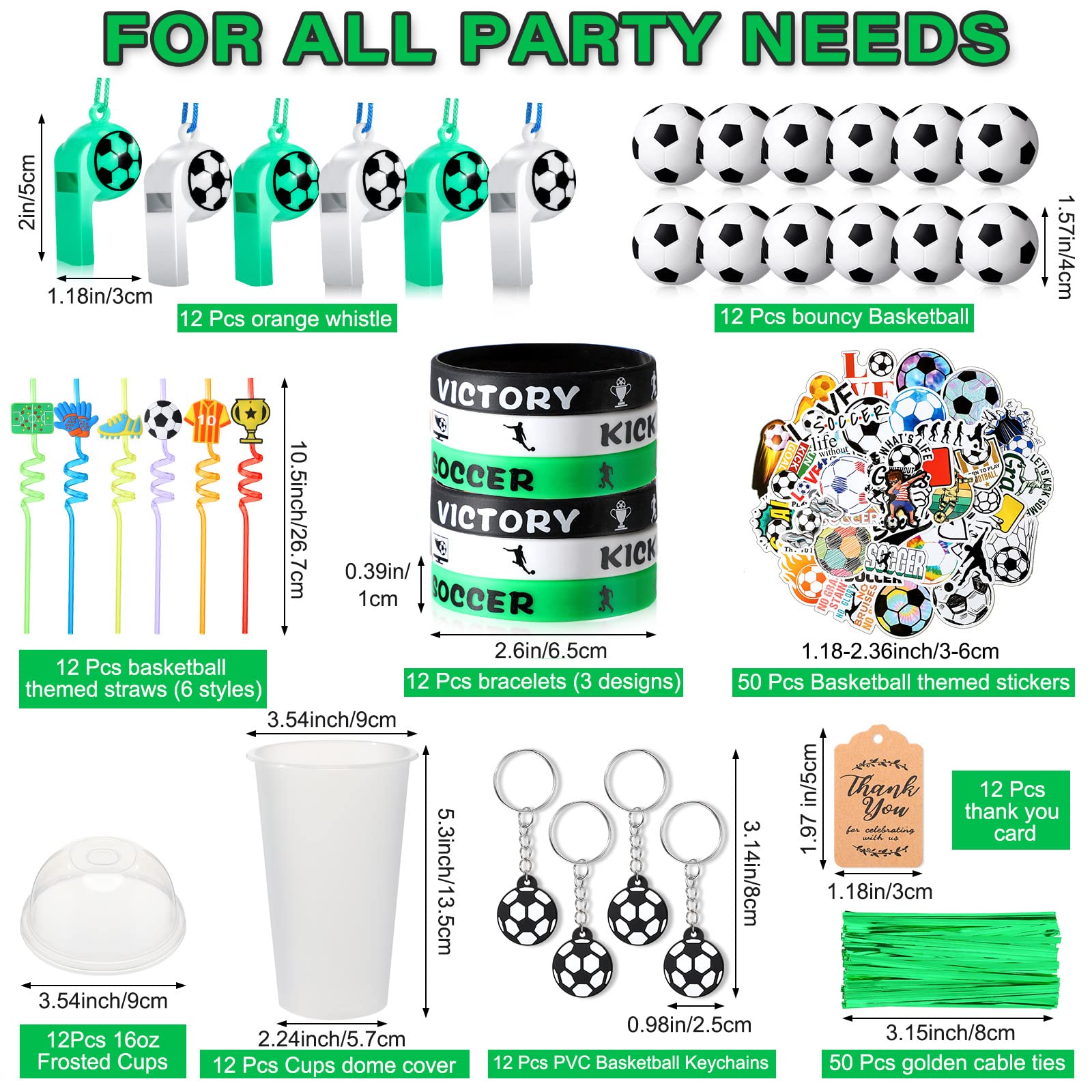 Weysat soccer straws in bright colors for themed cups.