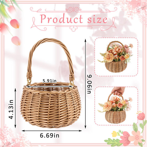 Weysat wicker flower basket set with rustic charm for gifts.
