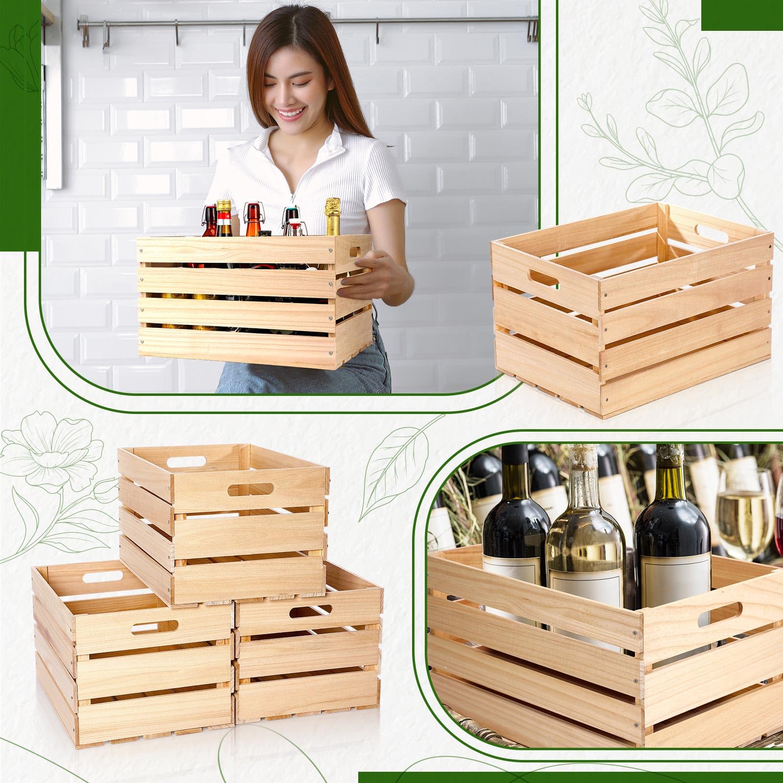 Weysat large wood crate offers ample storage for books, souvenirs, or documents.
