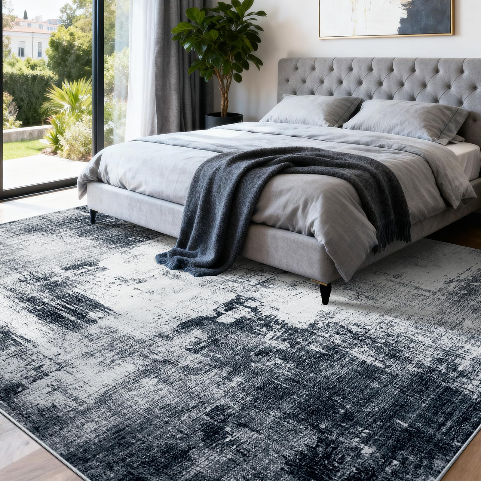 WEZVIX rug has non-slip backing to stay secure on hard floors.