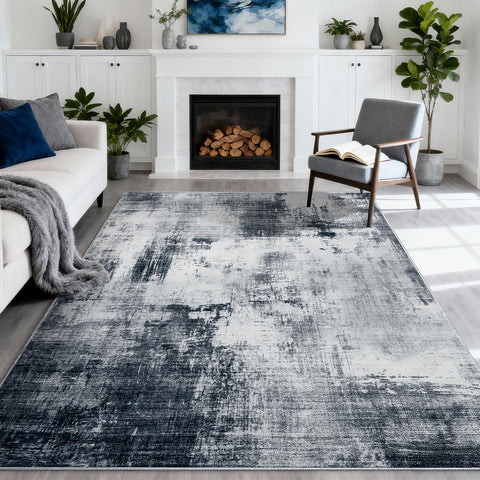 WEZVIX washable rug highlights plush faux wool texture for cozy feel.