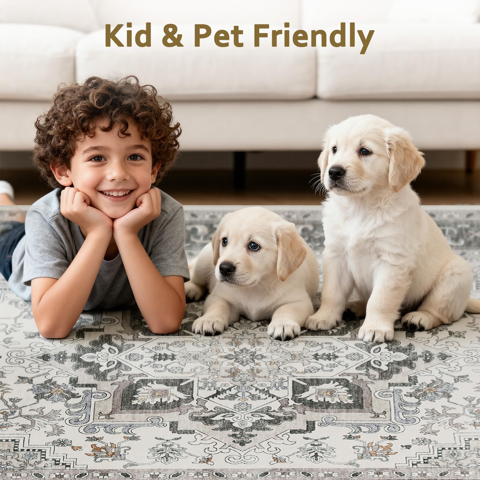 WEZVIX washable 8x10 rug bedroom cozy spot under the bed