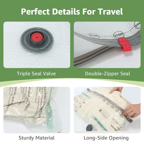 Clothes being compressed in 20-30 seconds with Wfiia bags.